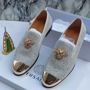 Stone shining designers shoe-white